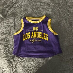 SHEIN Purple and Yellow Crop Top